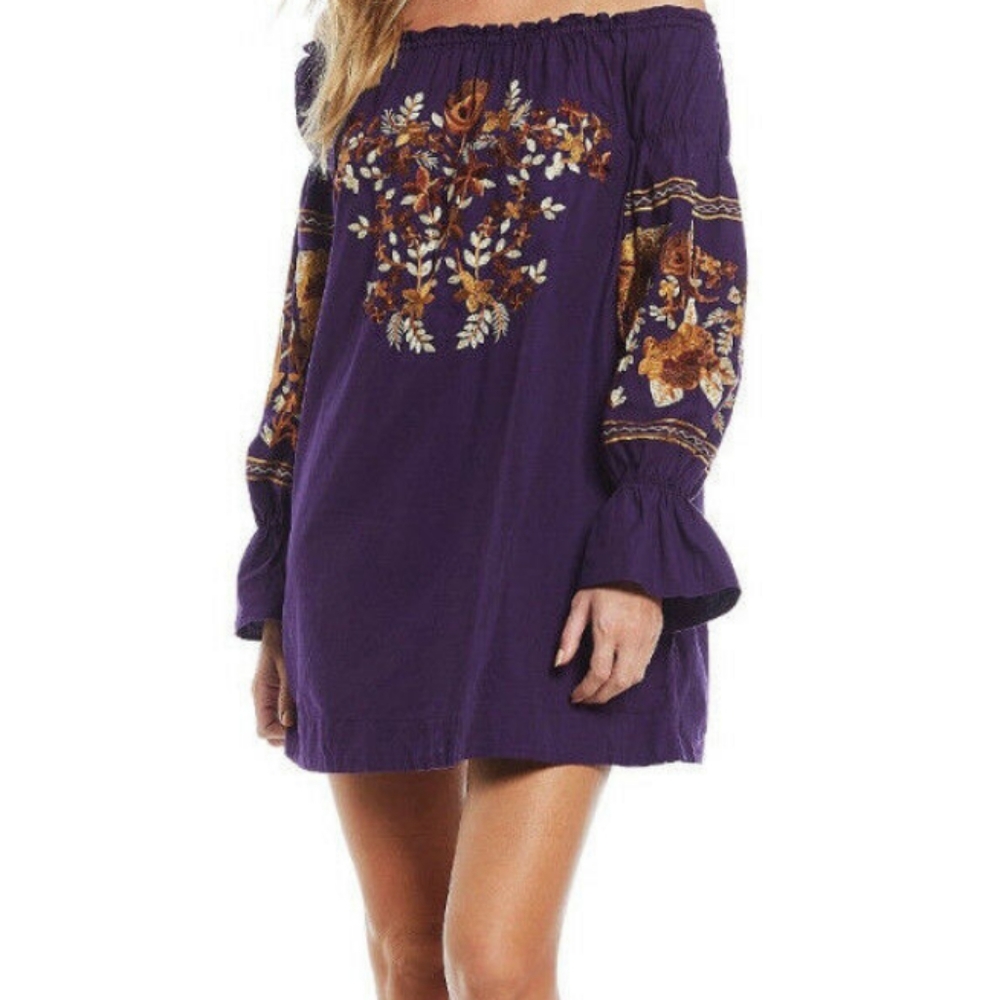 Free people PURPLE mini dress/tunic XS